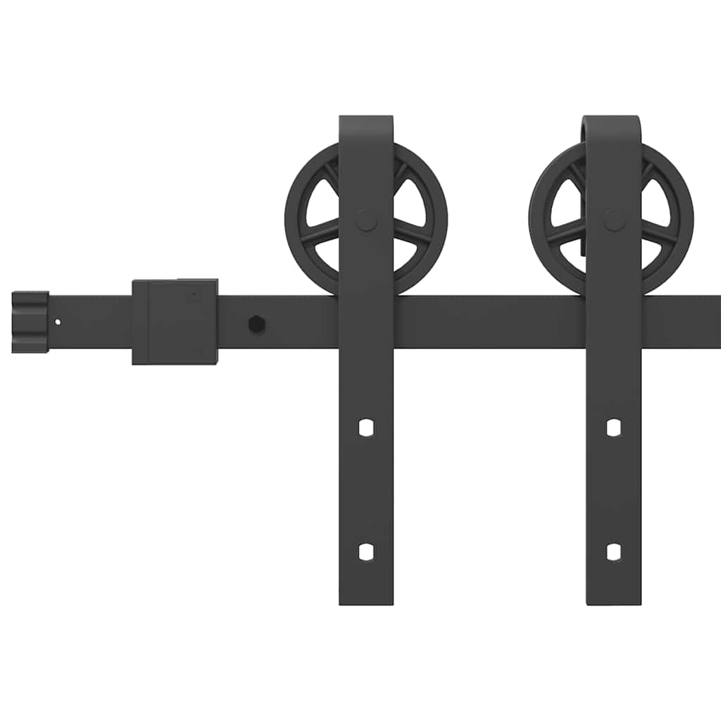 Schiebetürbeschlag-Set Stahl Schwarz