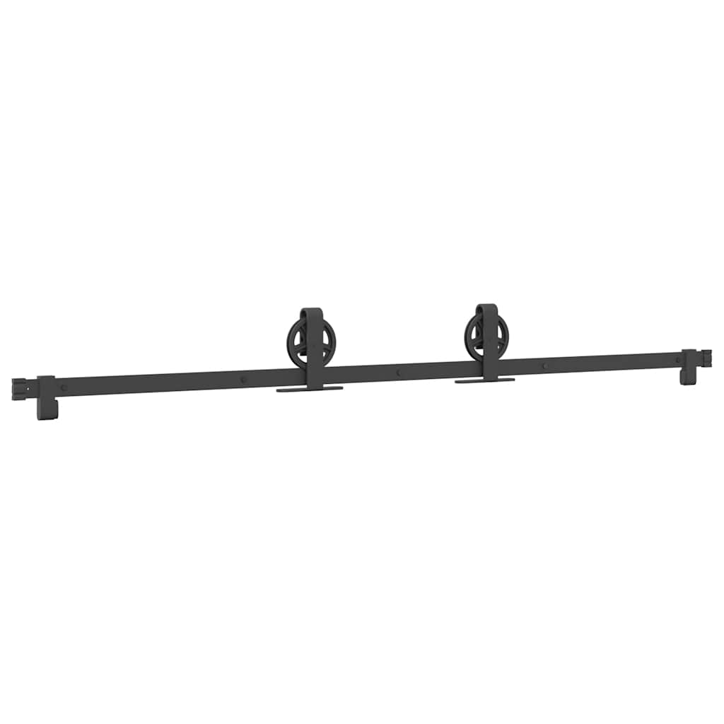 Schiebetürbeschlag-Set Stahl Schwarz
