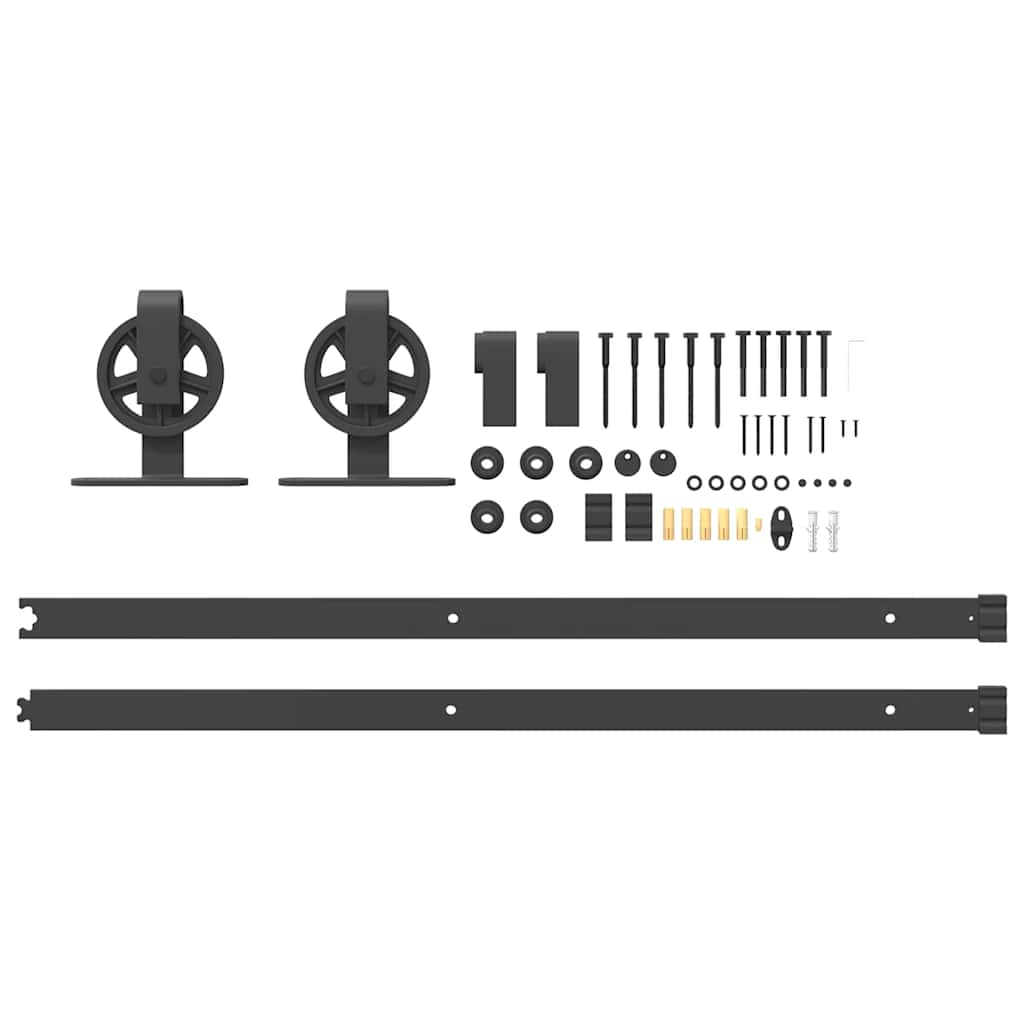 Schiebetürbeschlag-Set Stahl Schwarz