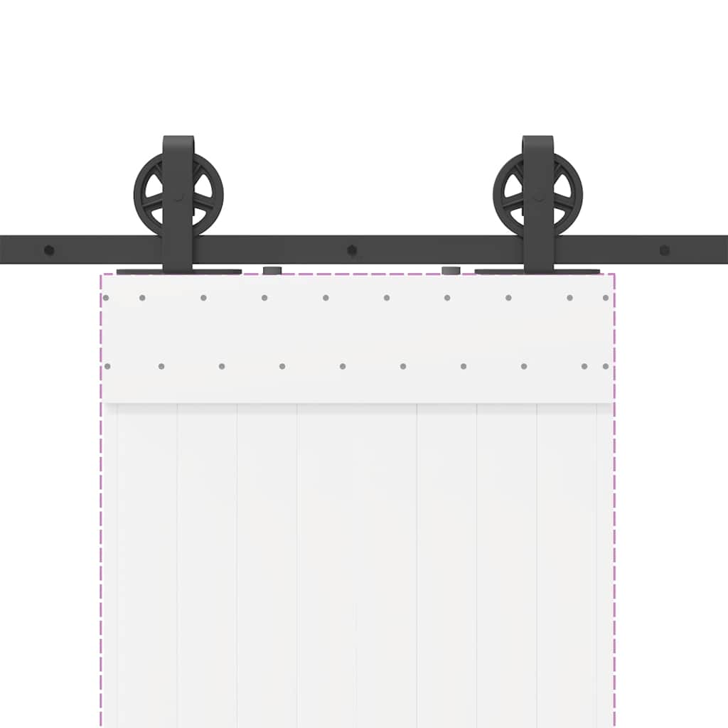 Schiebetürbeschlag-Set Stahl Schwarz