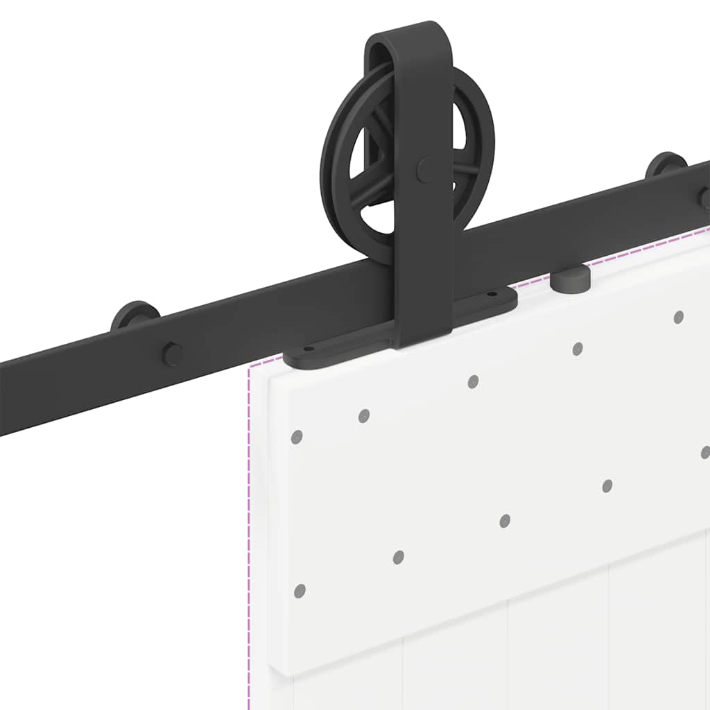Schiebetürbeschlag-Set Stahl Schwarz