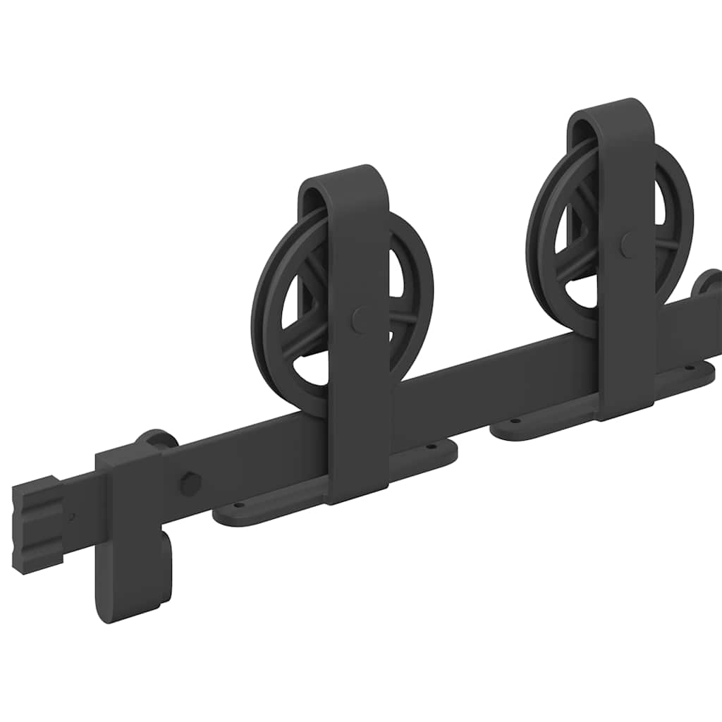 Schiebetürbeschlag-Set Stahl Schwarz
