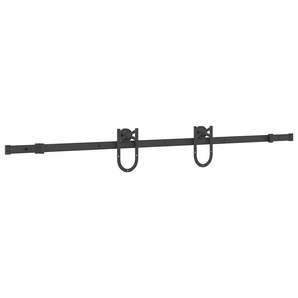 Schiebetürbeschlag-Set Stahl Schwarz