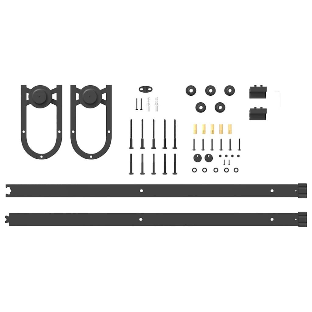 Schiebetürbeschlag-Set Stahl Schwarz