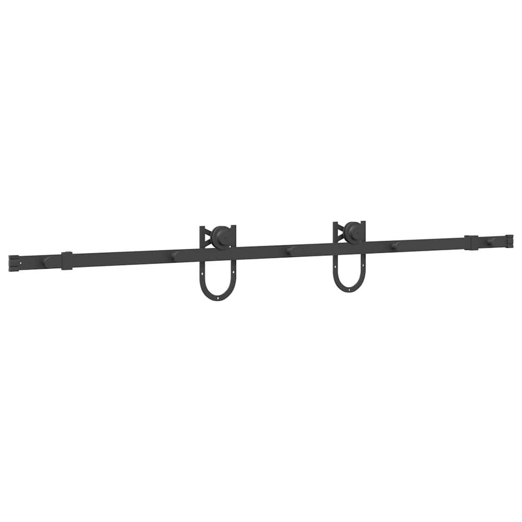 Schiebetürbeschlag-Set Stahl Schwarz