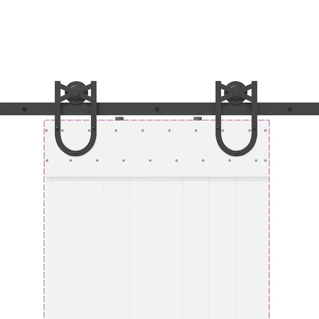 Schiebetürbeschlag-Set Stahl Schwarz