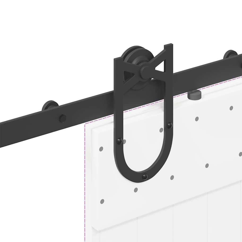 Schiebetürbeschlag-Set Stahl Schwarz