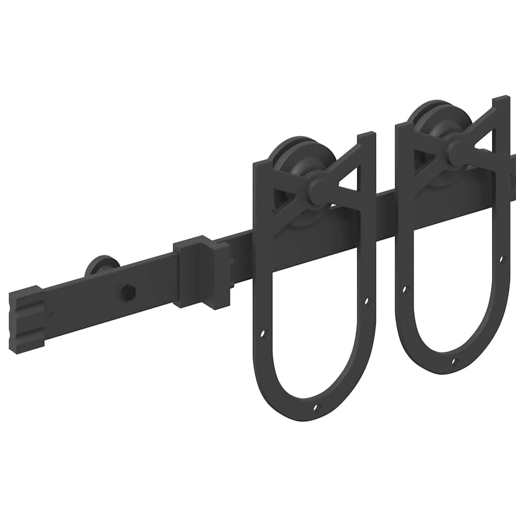 Schiebetürbeschlag-Set Stahl Schwarz