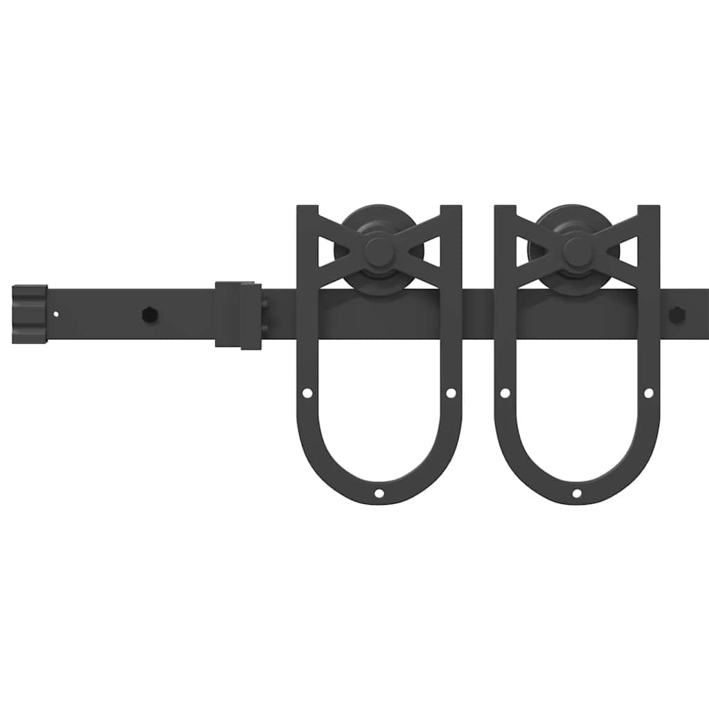 Schiebetürbeschlag-Set Stahl Schwarz