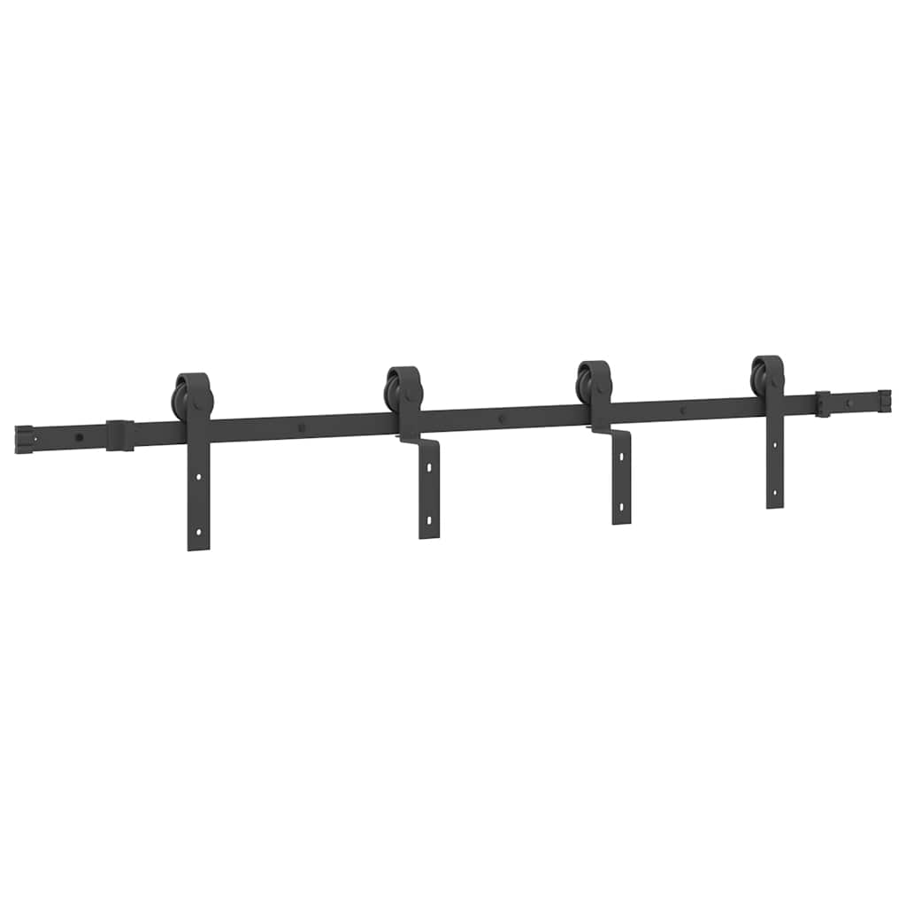Schiebetürbeschlag-Set Stahl Schwarz