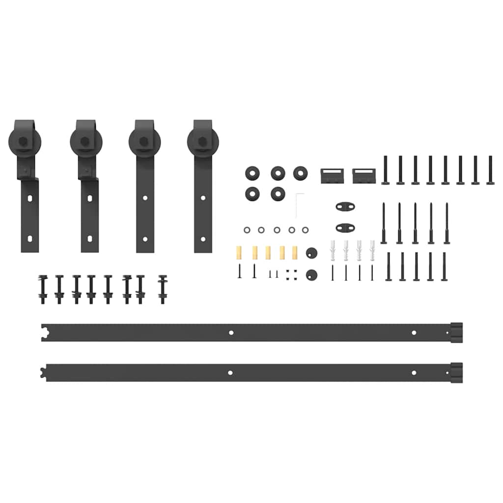 Schiebetürbeschlag-Set Stahl Schwarz