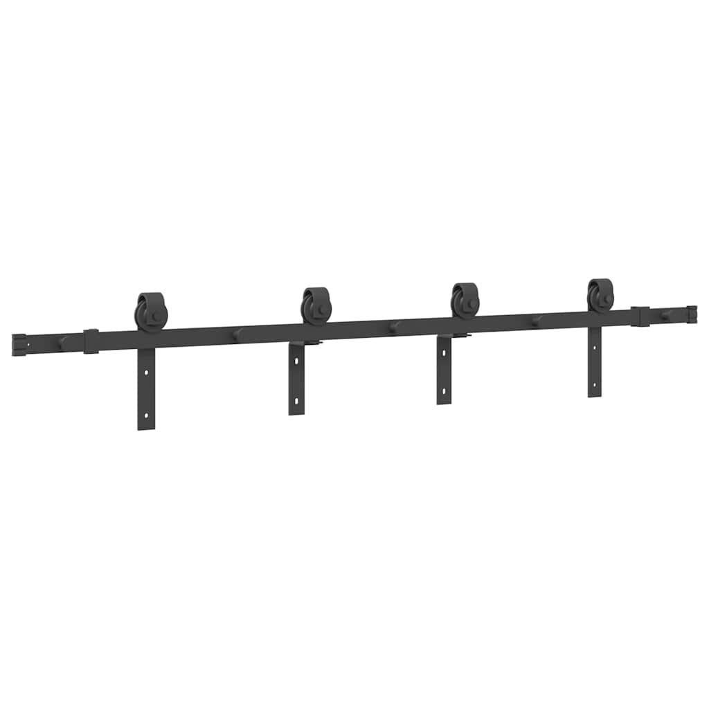 Schiebetürbeschlag-Set Stahl Schwarz