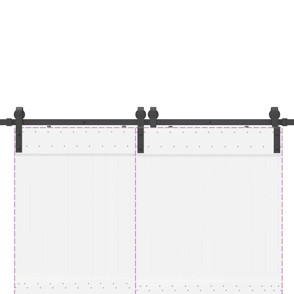 Schiebetürbeschlag-Set Stahl Schwarz