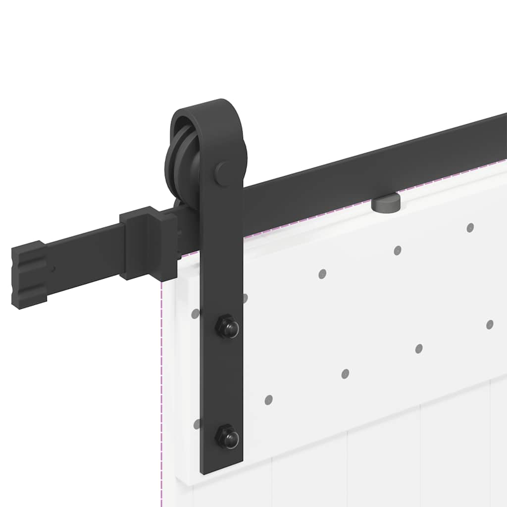 Schiebetürbeschlag-Set Stahl Schwarz