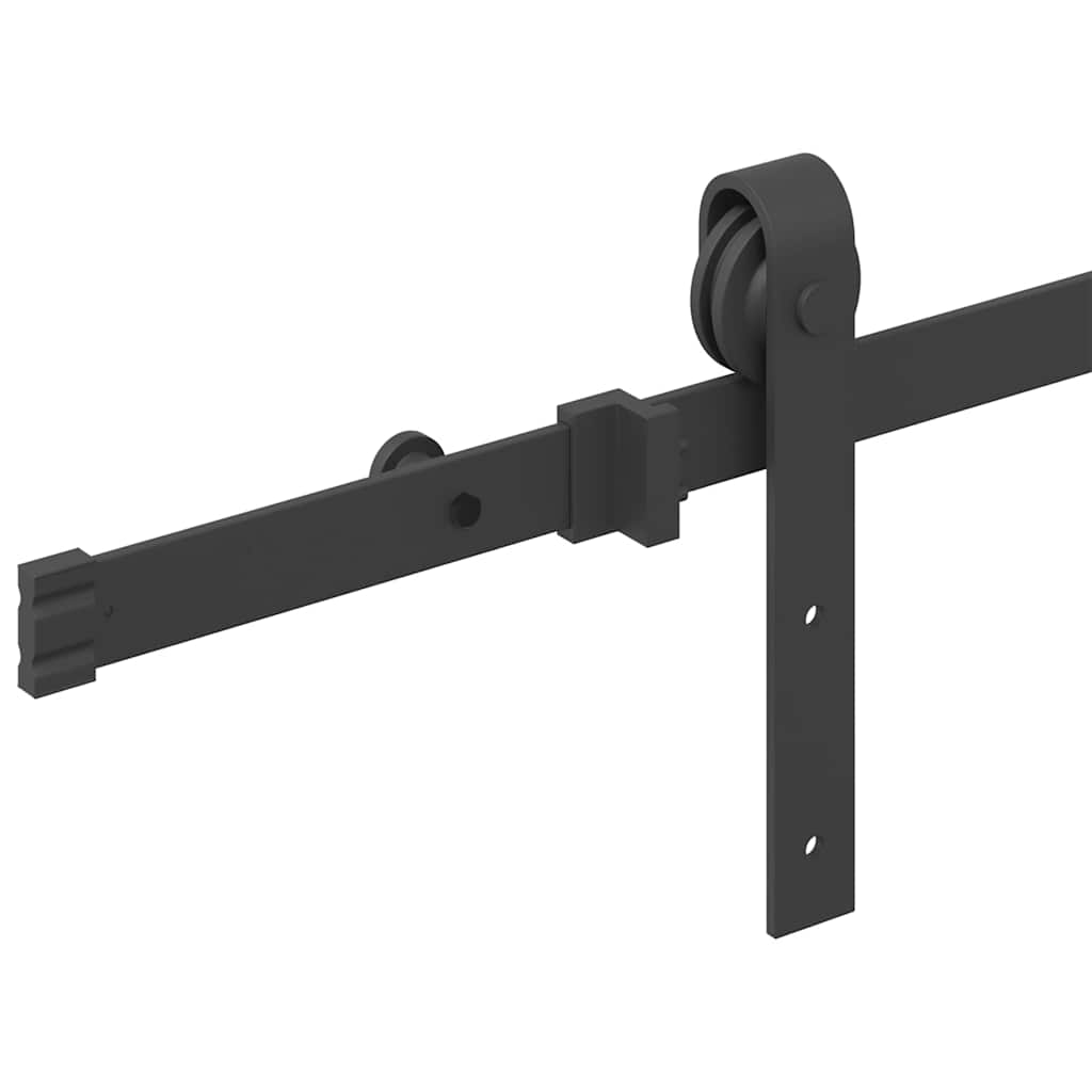 Schiebetürbeschlag-Set Stahl Schwarz