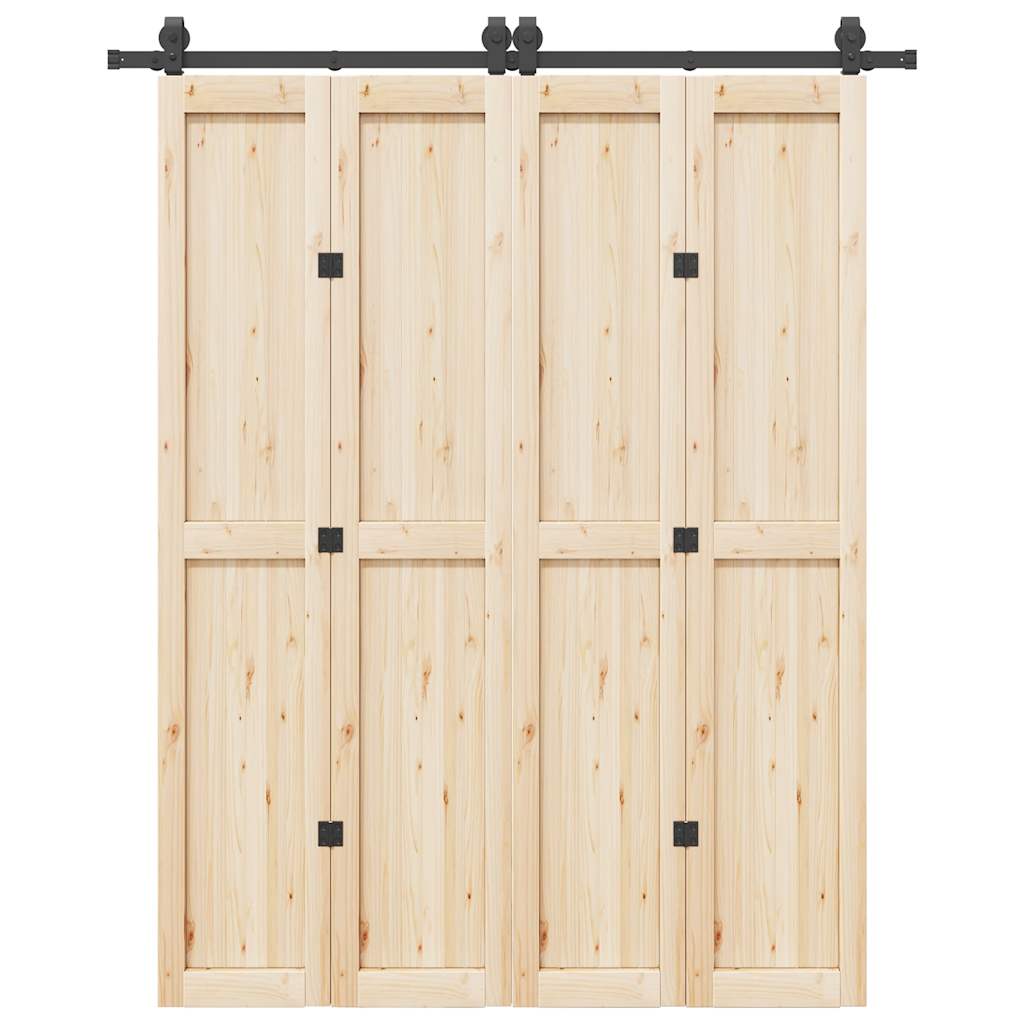 Schiebetürbeschlag-Set Stahl Schwarz