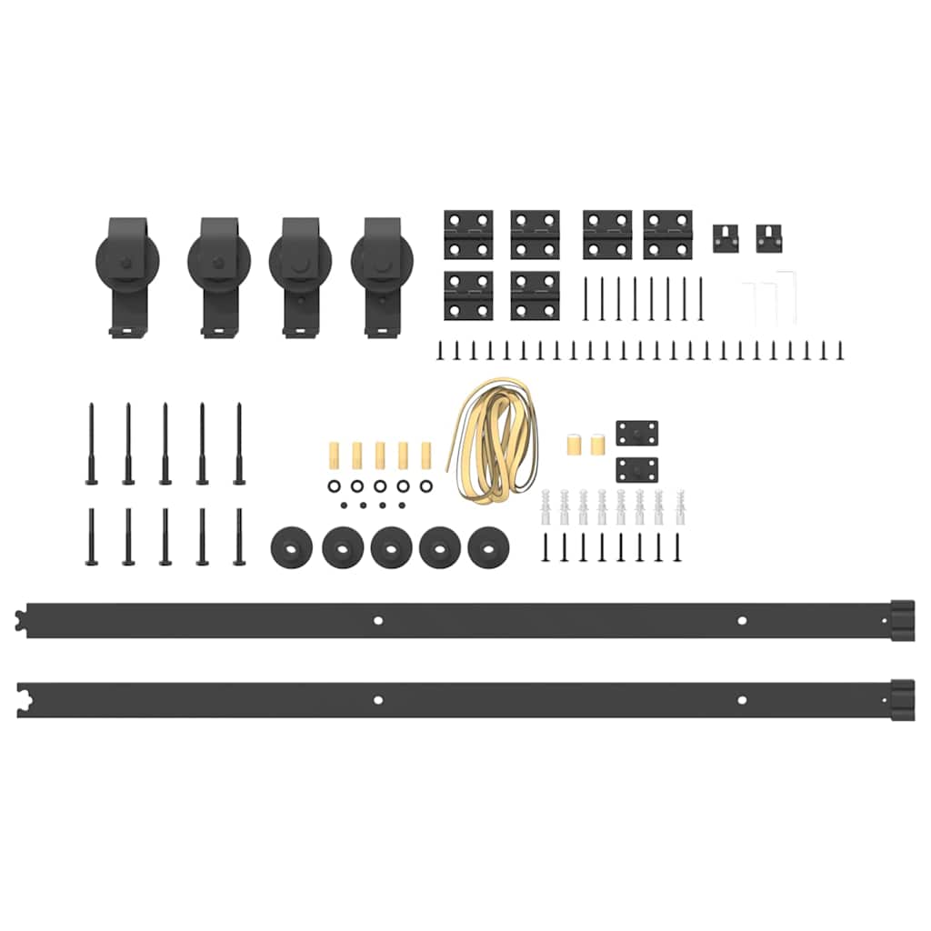Schiebetürbeschlag-Set Stahl Schwarz