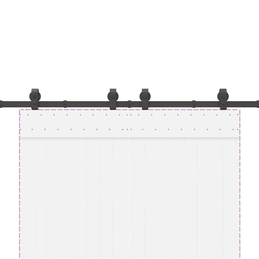Schiebetürbeschlag-Set Stahl Schwarz