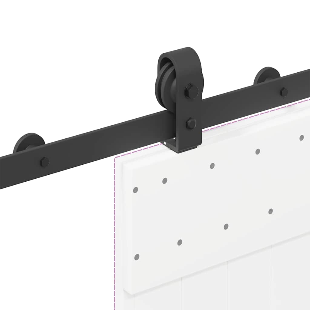 Schiebetürbeschlag-Set Stahl Schwarz