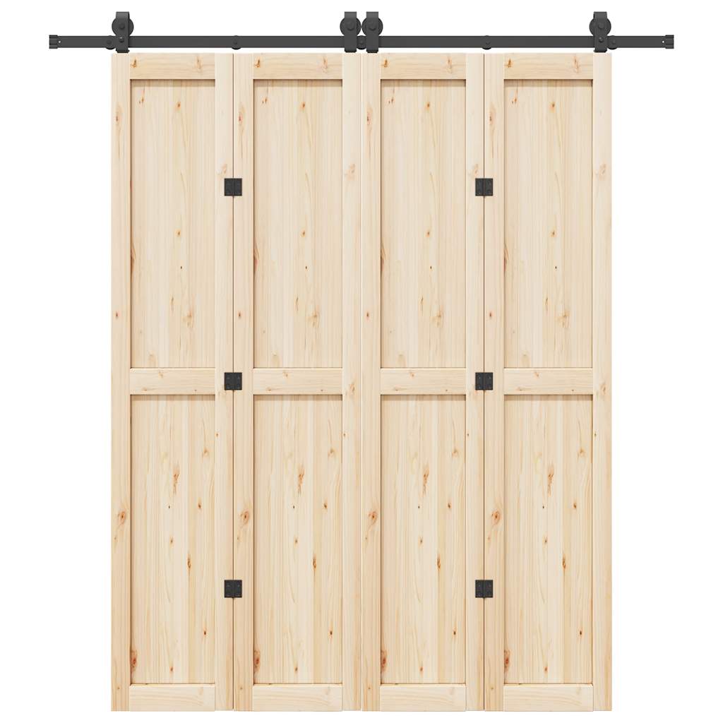 Schiebetürbeschlag-Set Stahl Schwarz