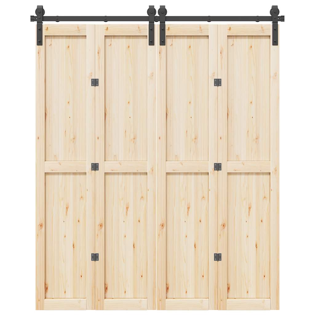 Schiebetürbeschlag-Set Stahl Schwarz