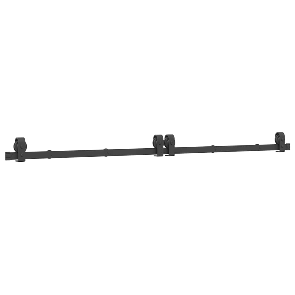 Schiebetürbeschlag-Set Stahl Schwarz