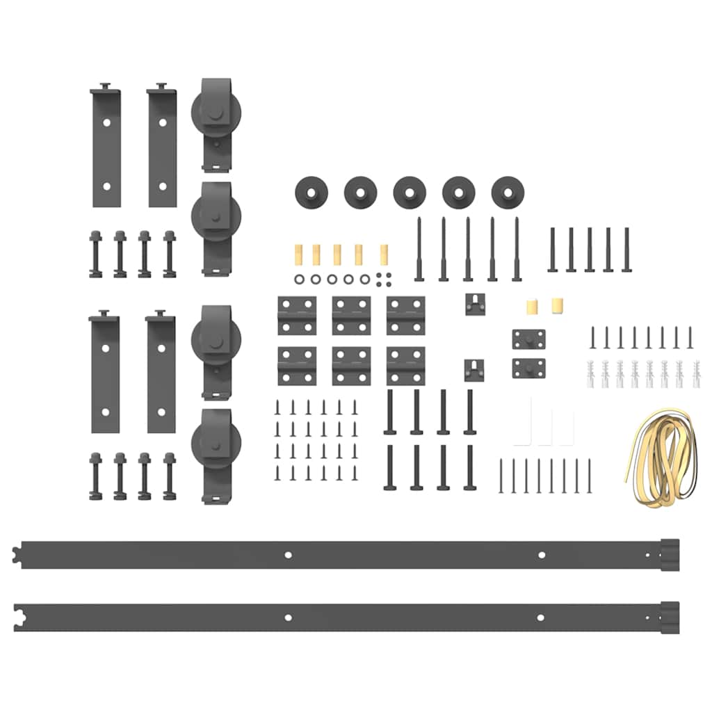 Schiebetürbeschlag-Set Stahl Schwarz