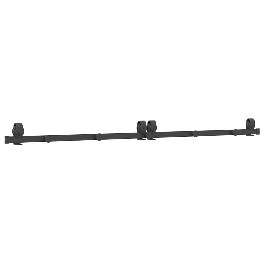 Schiebetürbeschlag-Set Stahl Schwarz