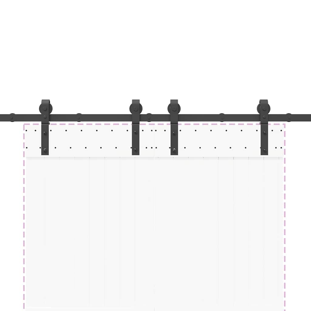 Schiebetürbeschlag-Set Stahl Schwarz