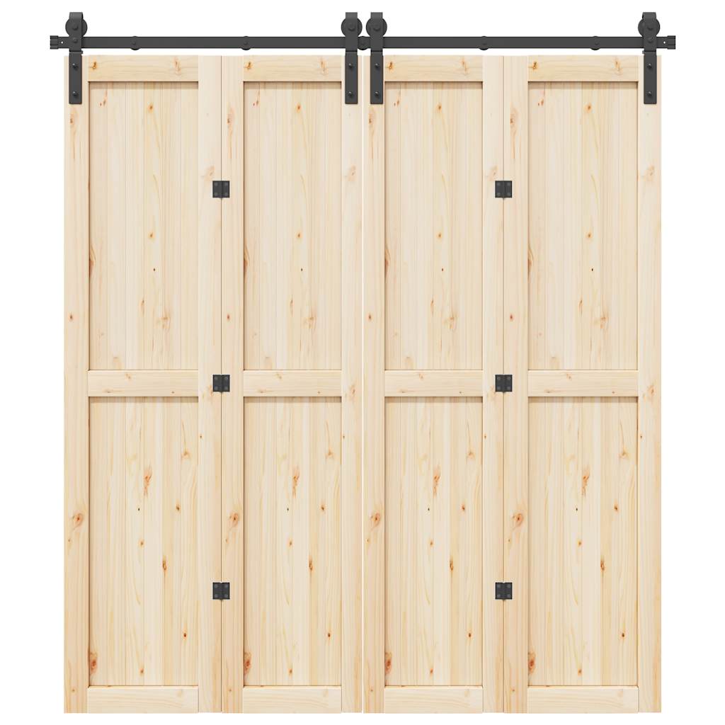 Schiebetürbeschlag-Set Stahl Schwarz