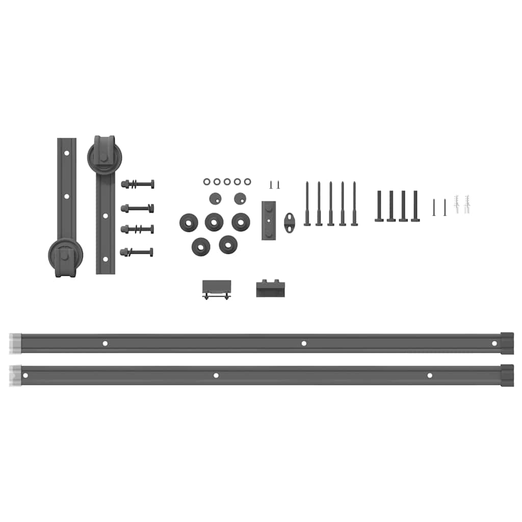 Schiebetürbeschlag-Set Stahl Schwarz