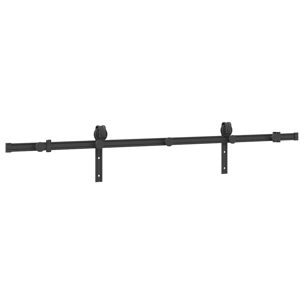 Schiebetürbeschlag-Set Stahl Schwarz