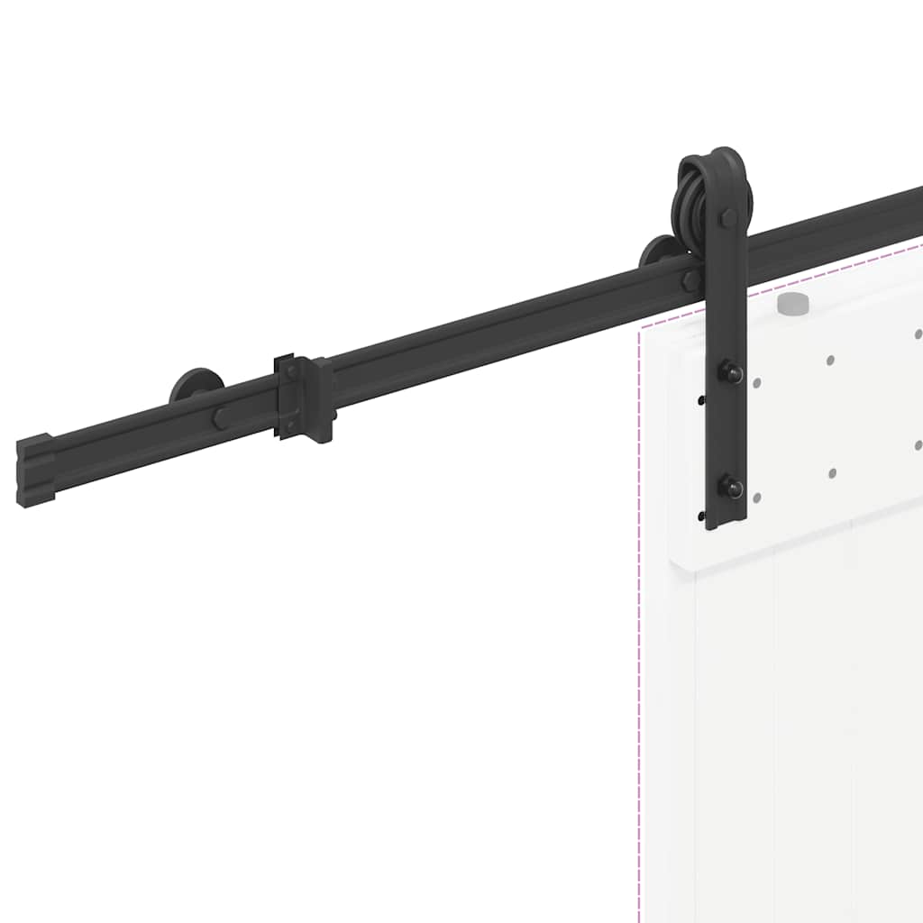 Schiebetürbeschlag-Set Stahl Schwarz