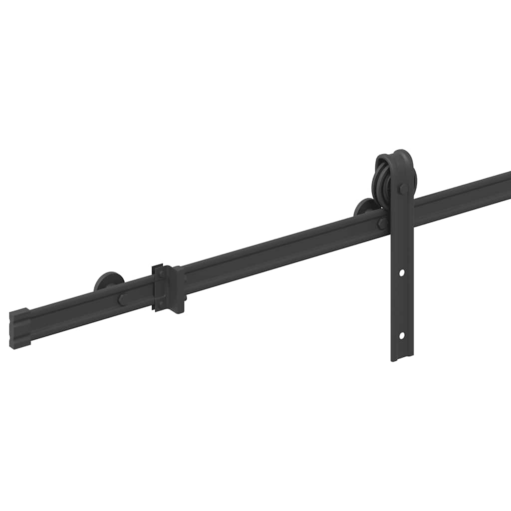 Schiebetürbeschlag-Set Stahl Schwarz