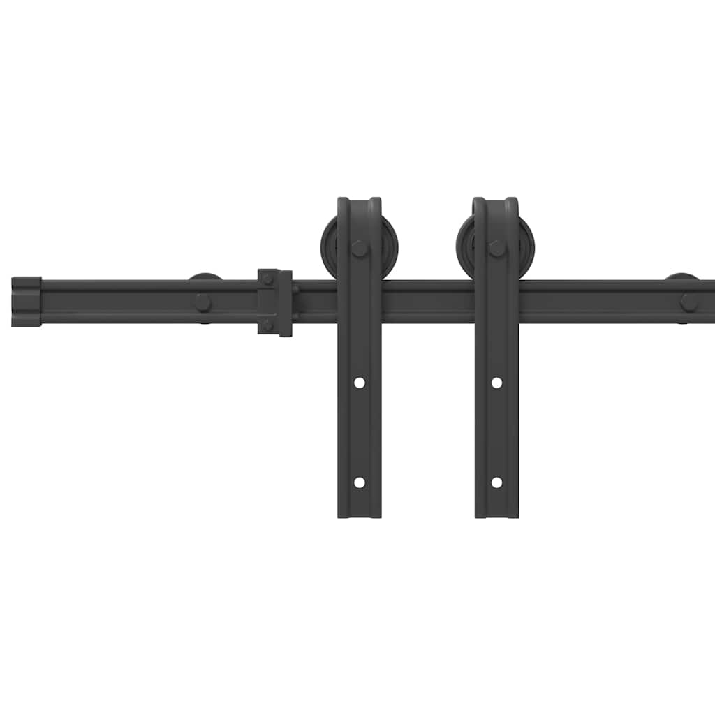 Schiebetürbeschlag-Set Stahl Schwarz