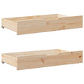 Bettschubladen Mit Rollen 2 Stk. 80X55X17 Cm Massivholz Kiefer