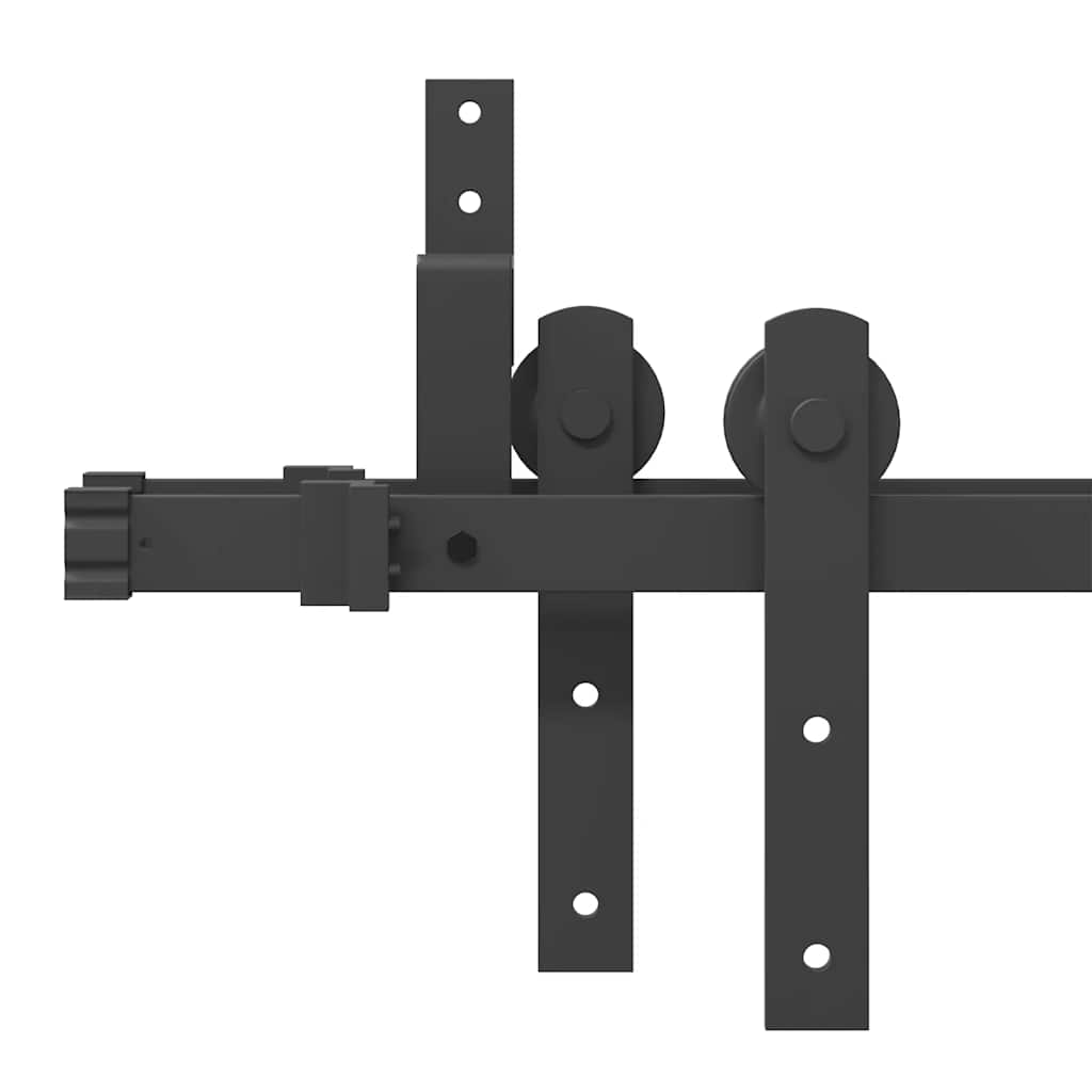 Schiebetürbeschlag-Set 213,5 Cm Stahl Schwarz