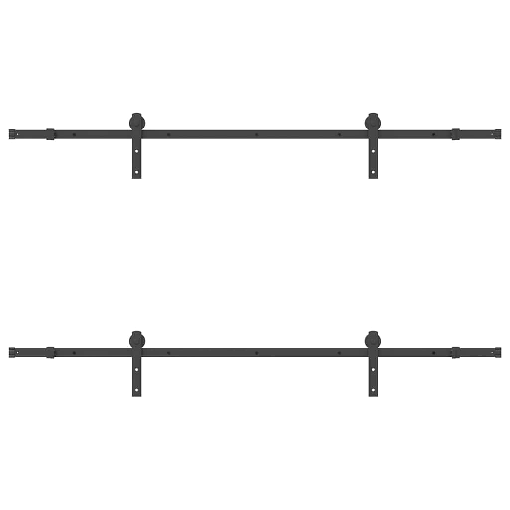 Schiebetürbeschlag-Set 213,5 Cm Stahl Schwarz