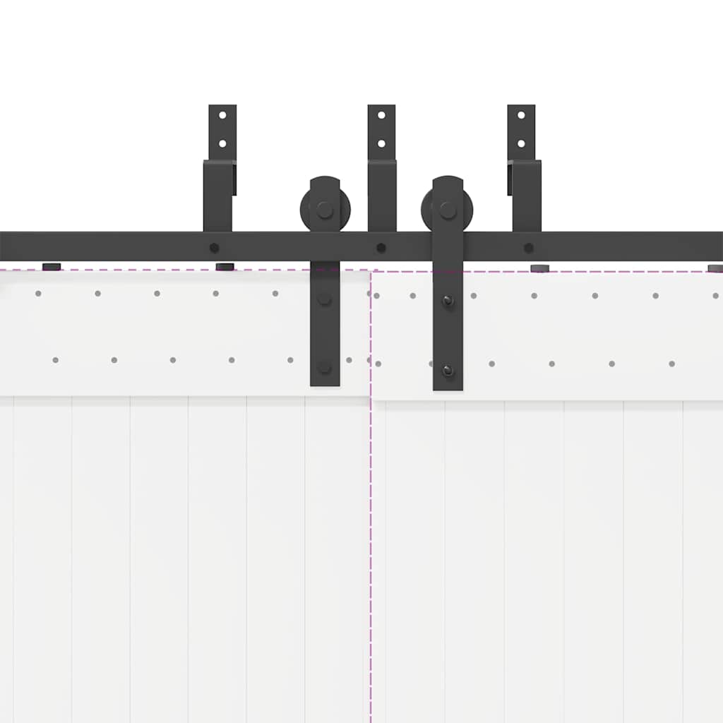 Schiebetürbeschlag-Set 213,5 Cm Stahl Schwarz