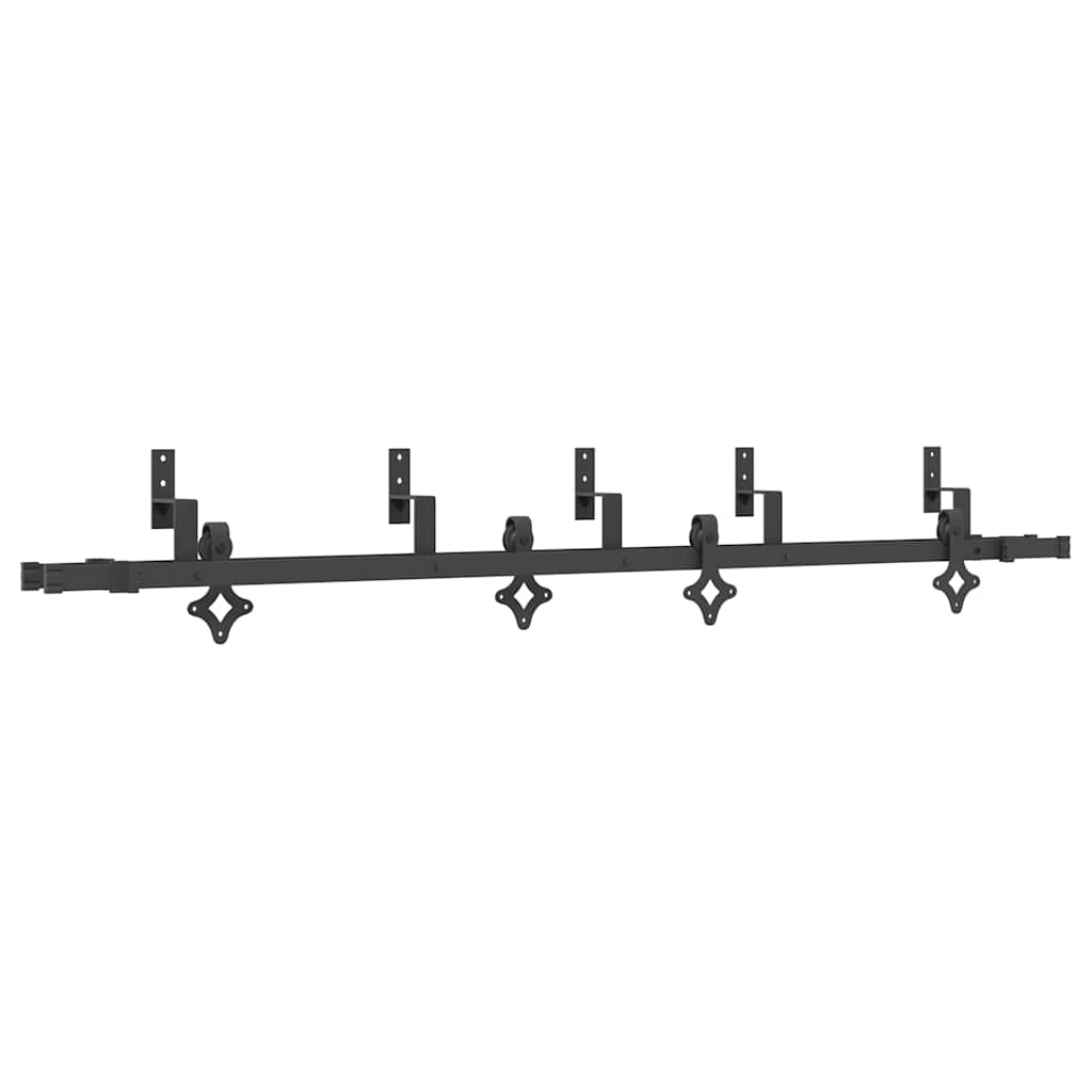 Schiebetürbeschlag-Set 213,5 Cm Stahl Schwarz