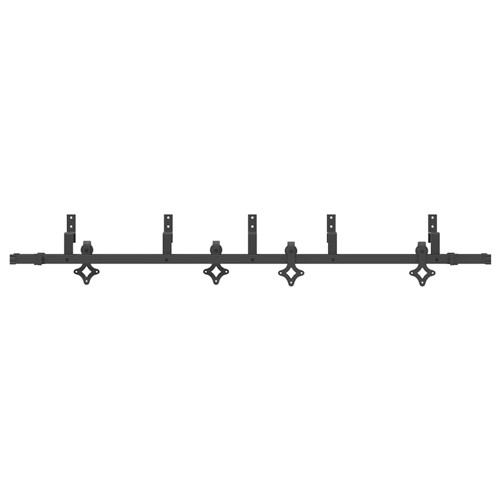 Schiebetürbeschlag-Set 213,5 Cm Stahl Schwarz