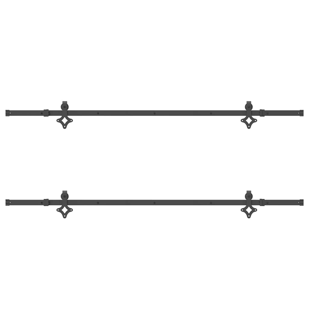 Schiebetürbeschlag-Set 213,5 Cm Stahl Schwarz