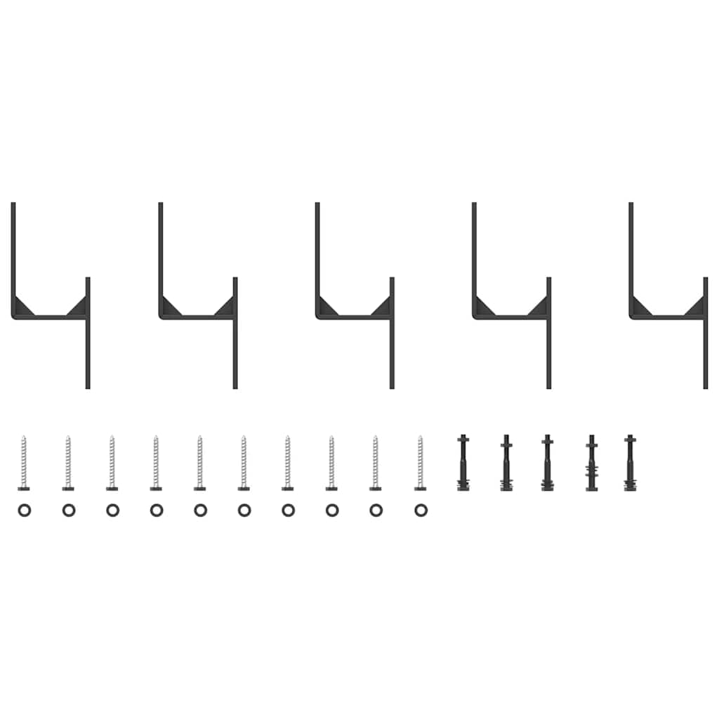 Schiebetürbeschlag-Set 213,5 Cm Stahl Schwarz
