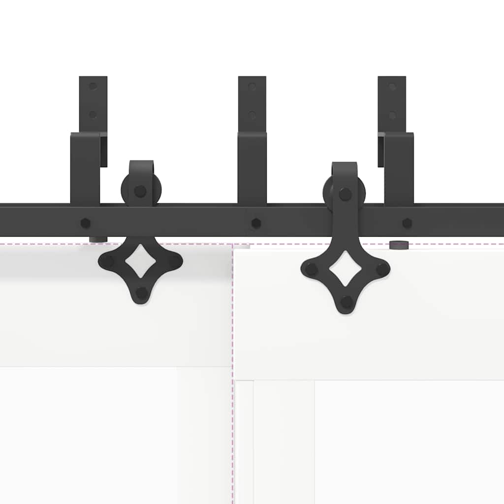 Schiebetürbeschlag-Set 213,5 Cm Stahl Schwarz
