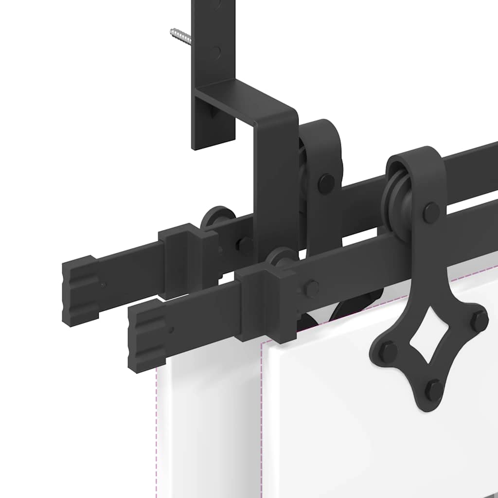 Schiebetürbeschlag-Set 213,5 Cm Stahl Schwarz