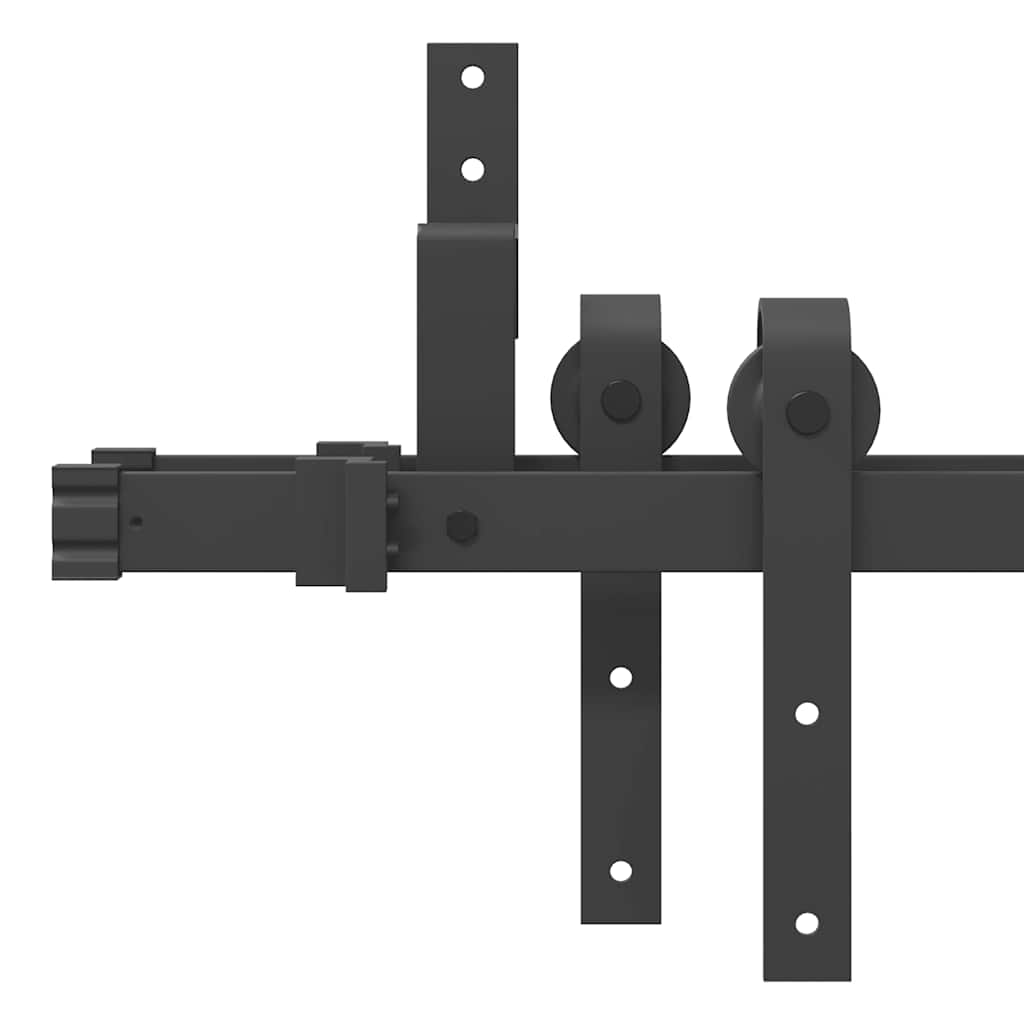 Schiebetürbeschlag-Set 305 Cm Stahl Schwarz