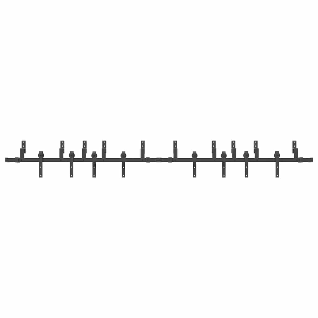 Schiebetürbeschlag-Set 305 Cm Stahl Schwarz