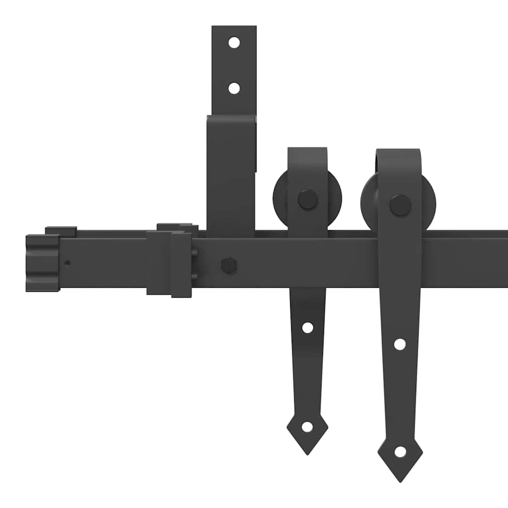 Schiebetürbeschlag-Set 305 Cm Stahl Schwarz