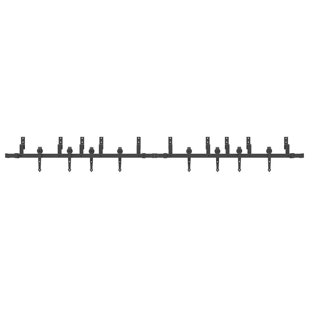 Schiebetürbeschlag-Set 305 Cm Stahl Schwarz