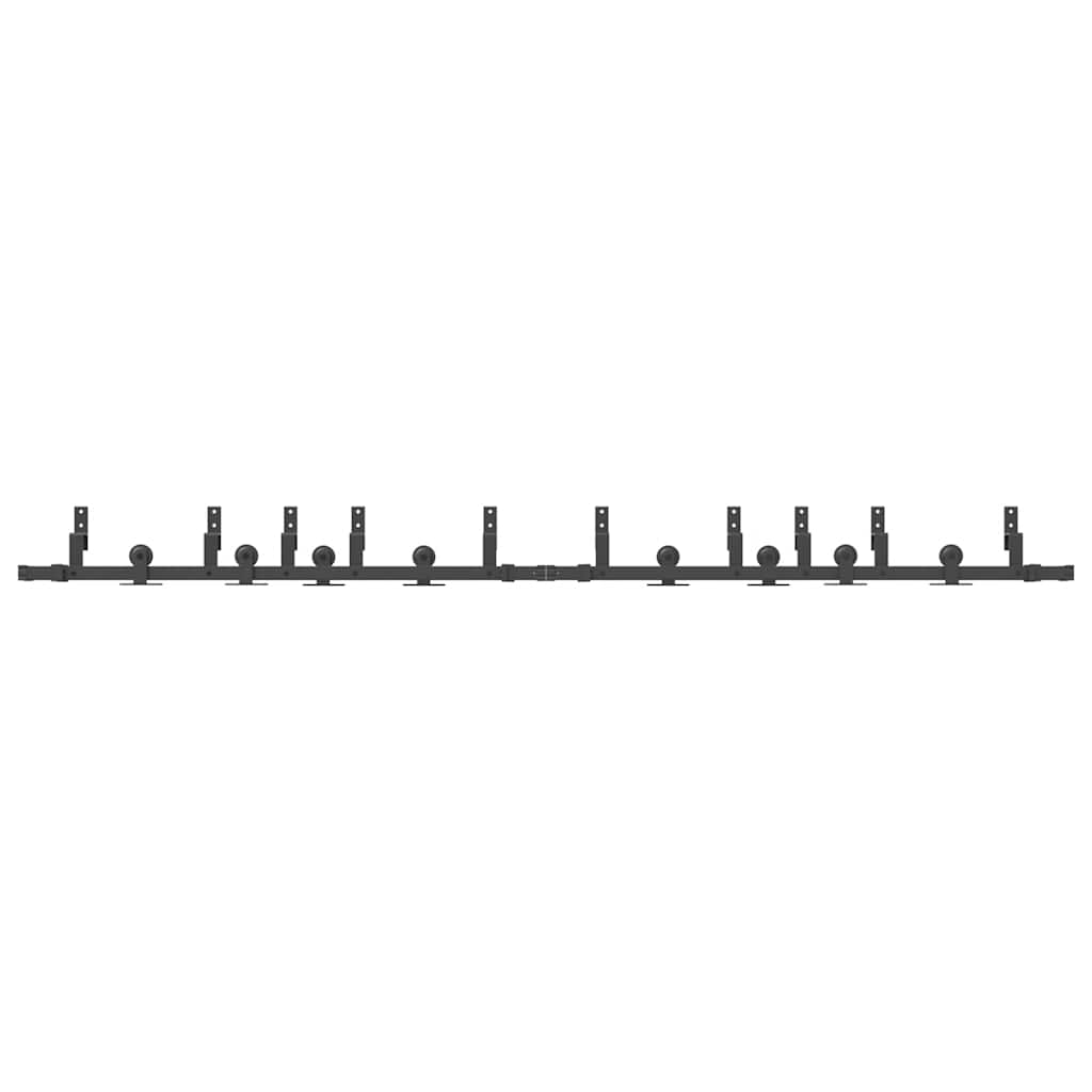 Schiebetürbeschlag-Set 305 Cm Stahl Schwarz